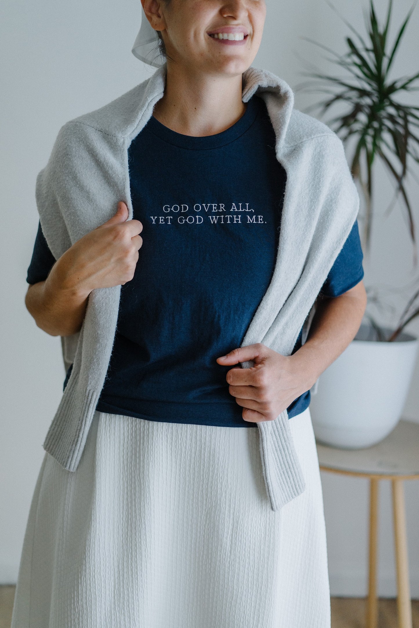 "God Over All, Yet God with Me" Unisex T-Shirt (embroidered)