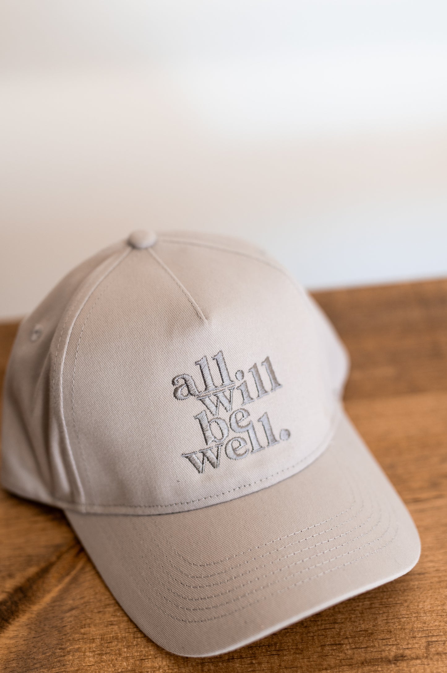 All Will Be Well Embroidered Hat | Black, Sand, Light Gray