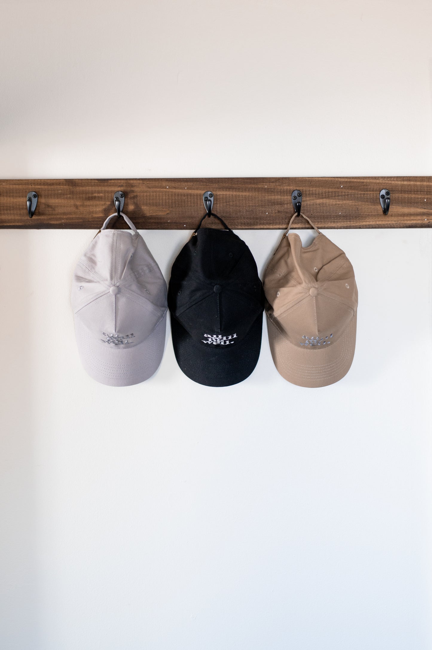 All Will Be Well Embroidered Hat | Black, Sand, Light Gray