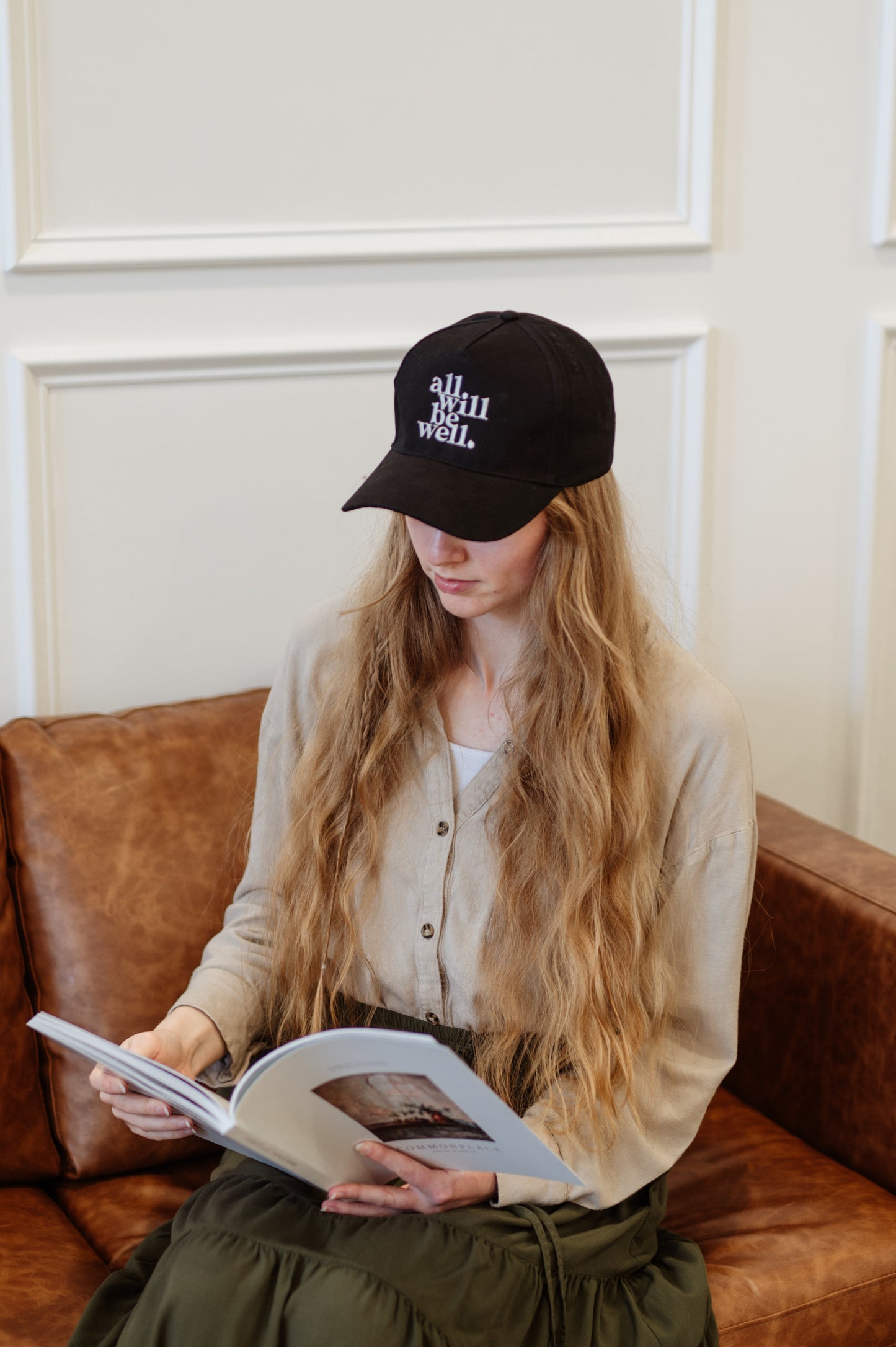 All Will Be Well Embroidered Hat | Black, Sand, Light Gray
