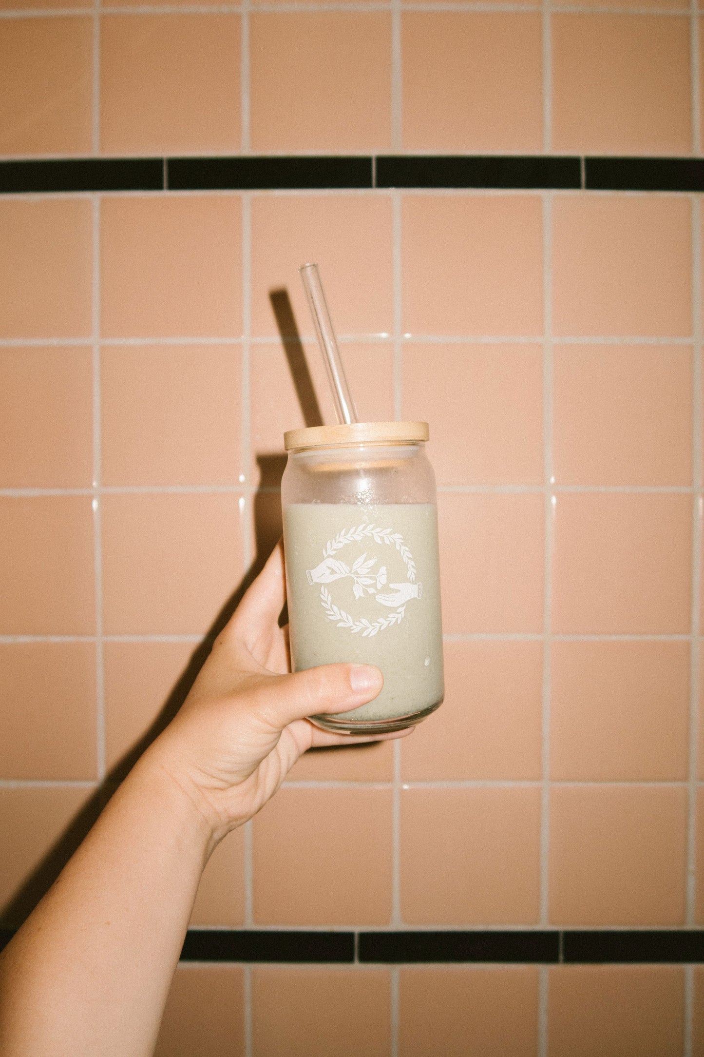 Company of Friends 16 oz. Glass Tumbler (with lid & straw)