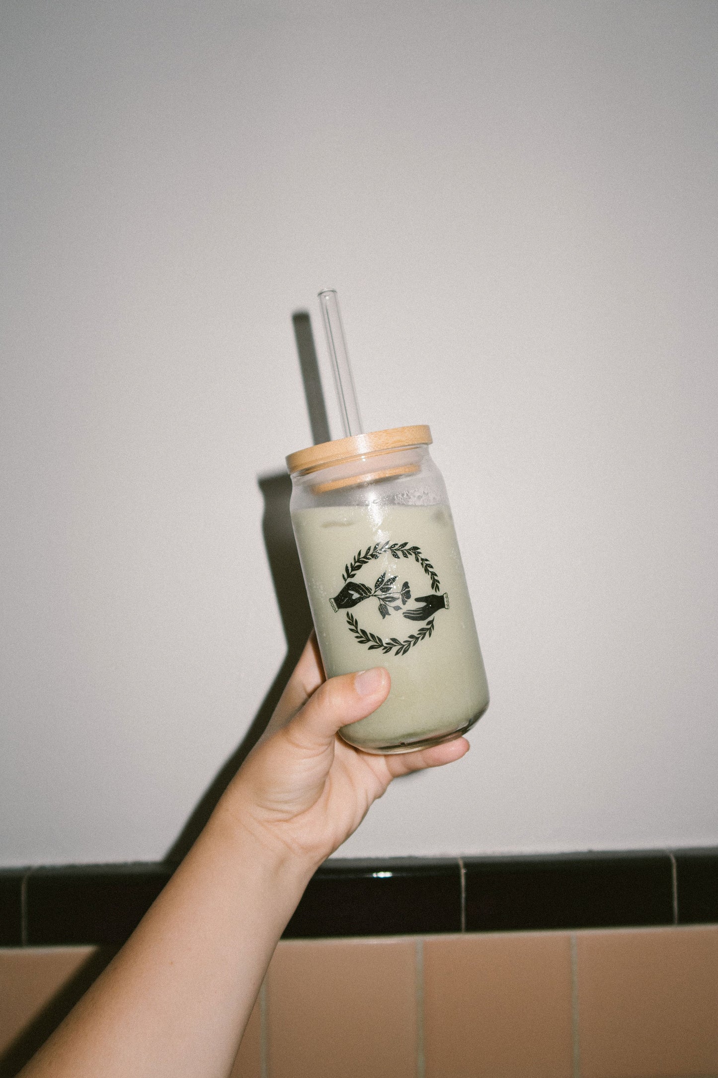 Company of Friends 16 oz. Glass Tumbler (with lid & straw)