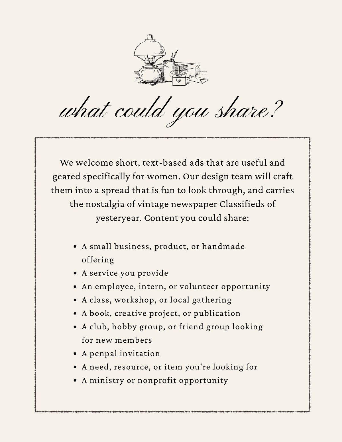 Advertise in the Commonplace Classifieds