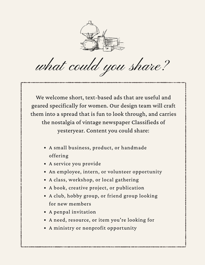 Advertise in the Commonplace Classifieds