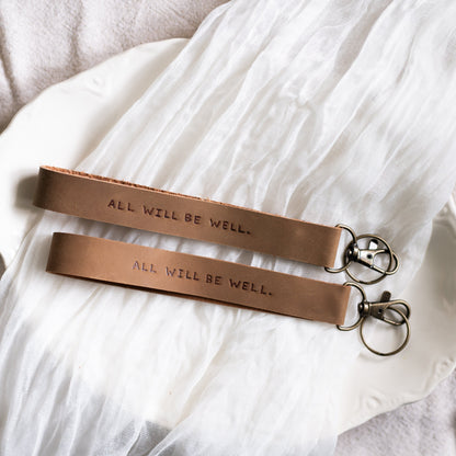 "All Will Be Well" Leather Wristlet