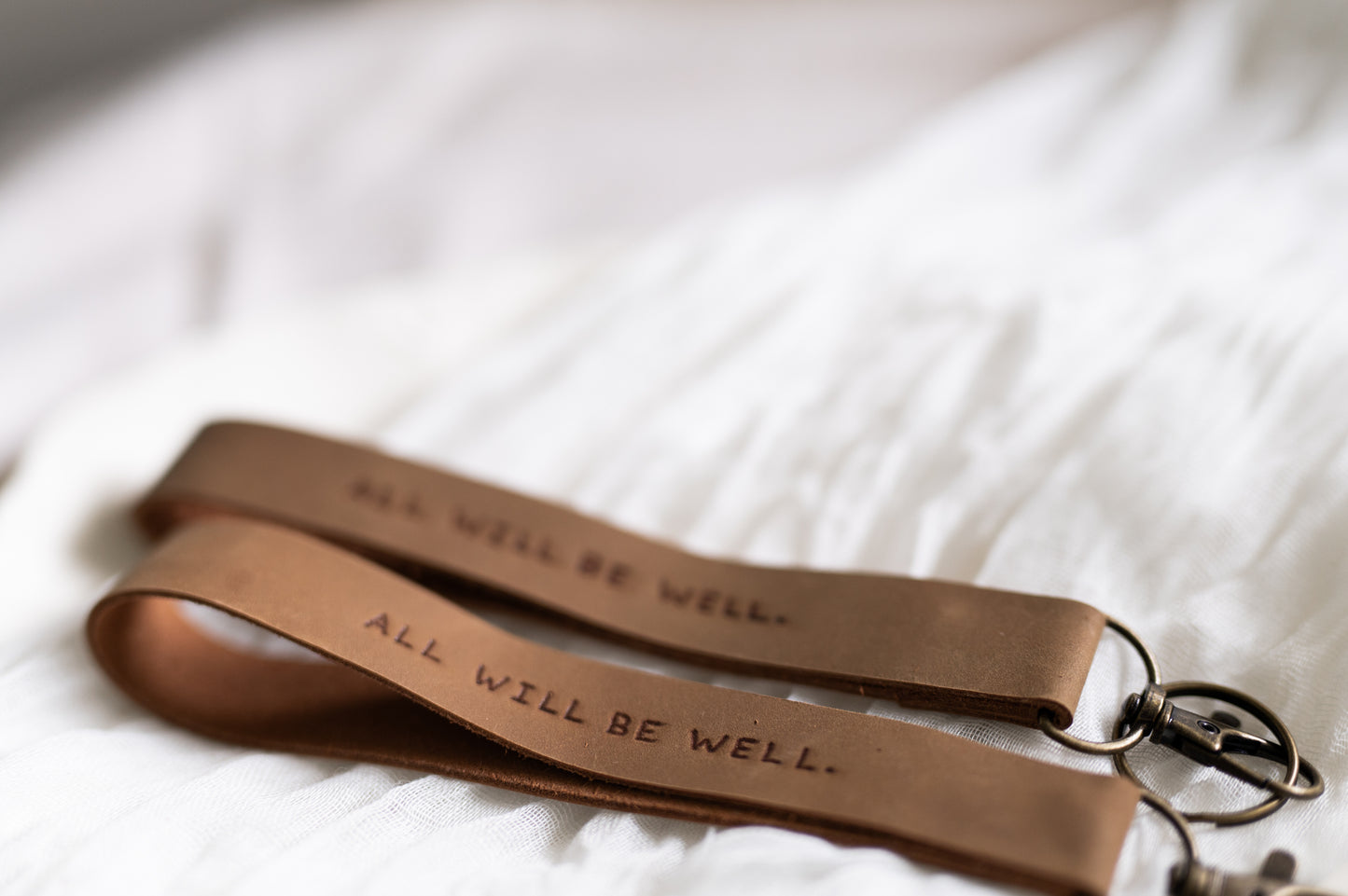 "All Will Be Well" Leather Wristlet