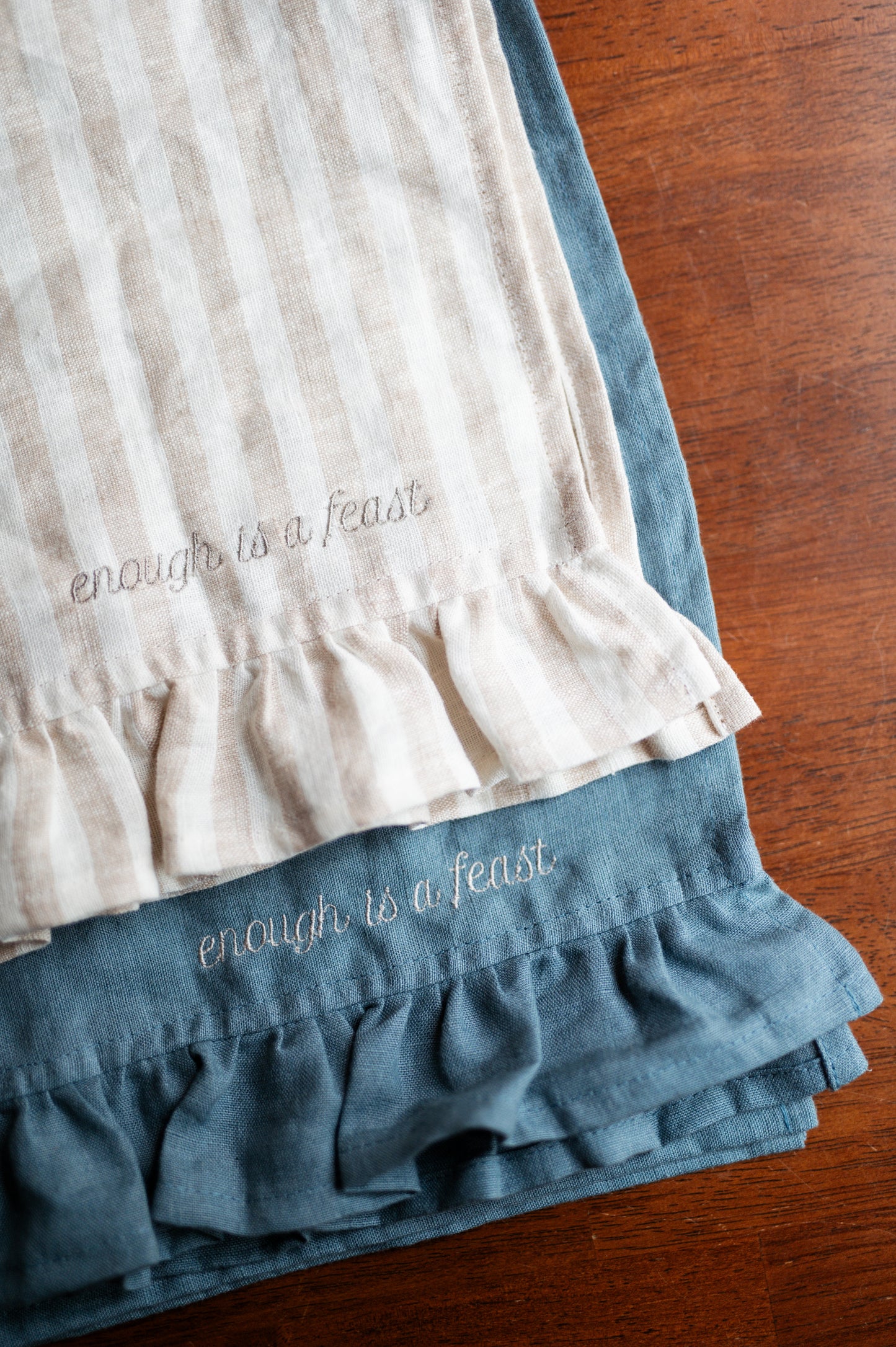 Linen Tea Towel - "Enough is a Feast"