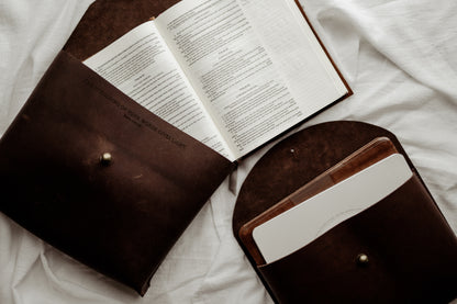 Handmade Leather Bible Pouch - Two Sizes