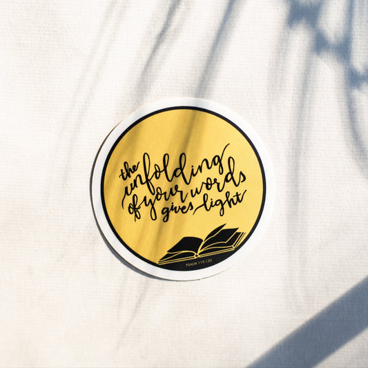 "Your Words Give Light" Sticker