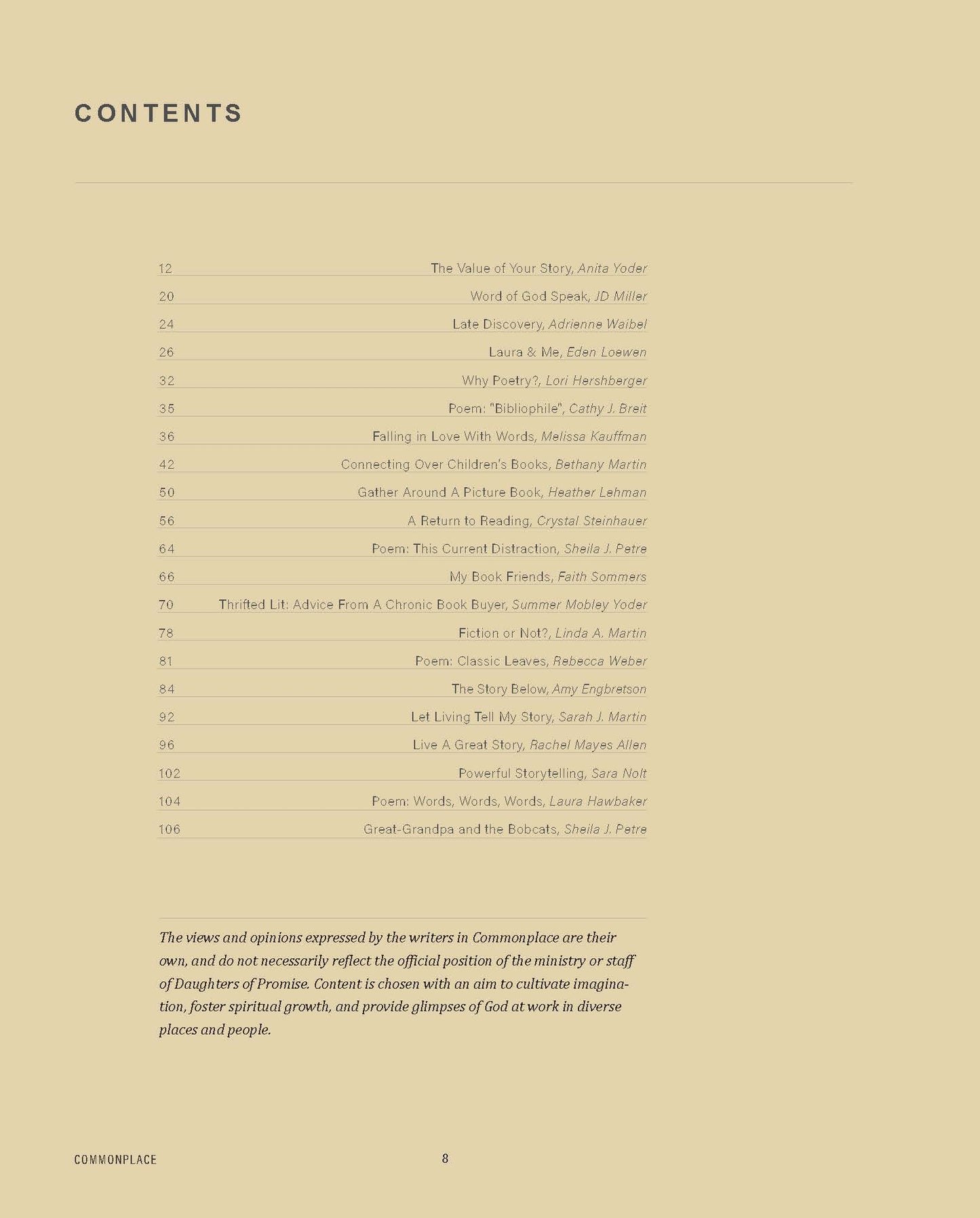 Commonplace Vol. 09 - Storyseekers & Storytellers