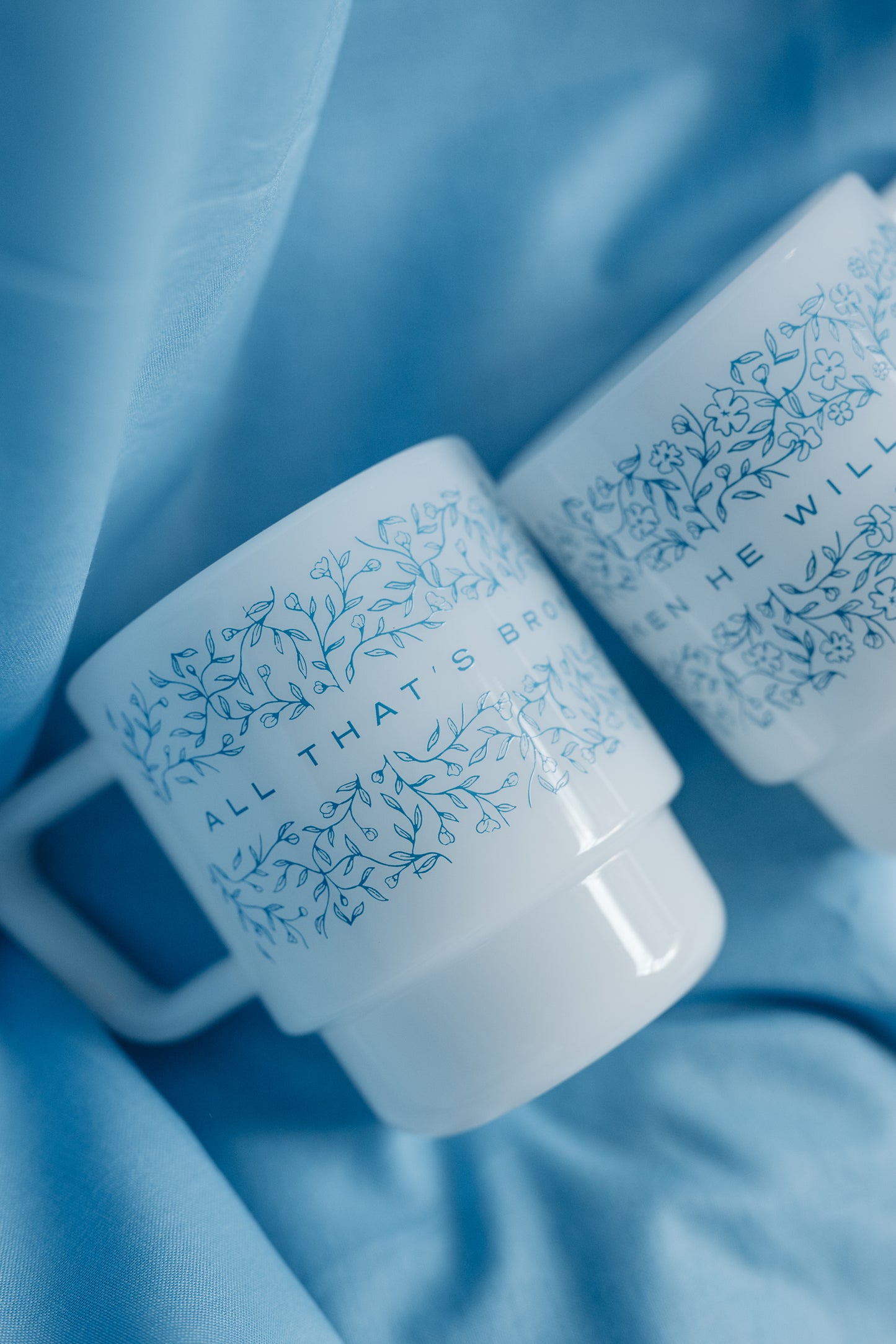 He Will Mend Milk Glass Mug - 8oz.