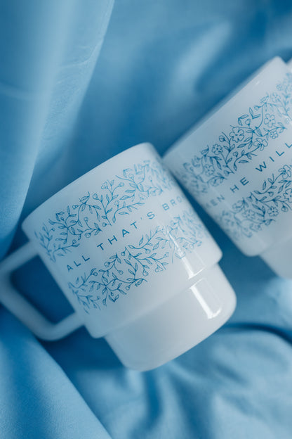 He Will Mend Milk Glass Mug - 8oz.